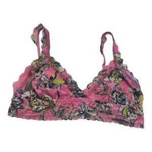 EUC Hanky Panky Pink and Yellow Floral Bra Size Medium